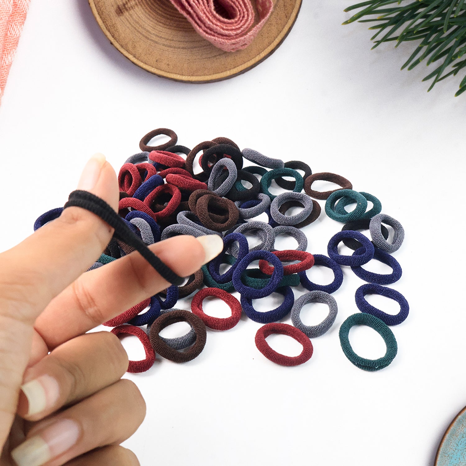 Small Hairbands Bands For Hair Rubber Bands (Pack Of 50  Multicolour) Small Hairbands Bands For Hair Rubber Bands (Pack Of 50  Multicolour)